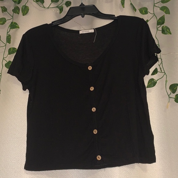 BUTTON UP CROP TOP - Picture 1 of 1